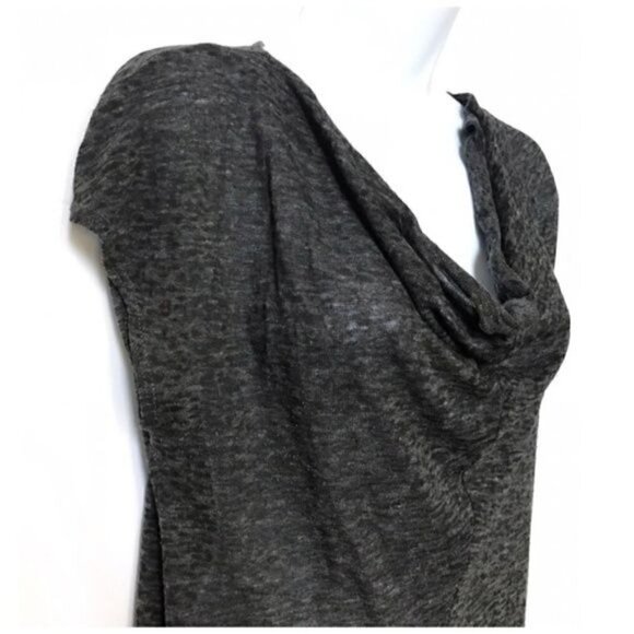 Splendid dark gray draped neck tissue light weight tunic length top.Size M - Picture 3 of 7